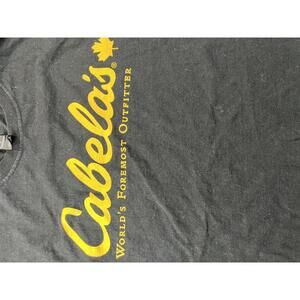 Cabela's Black T-Shirt with Yellow Logo - Medium